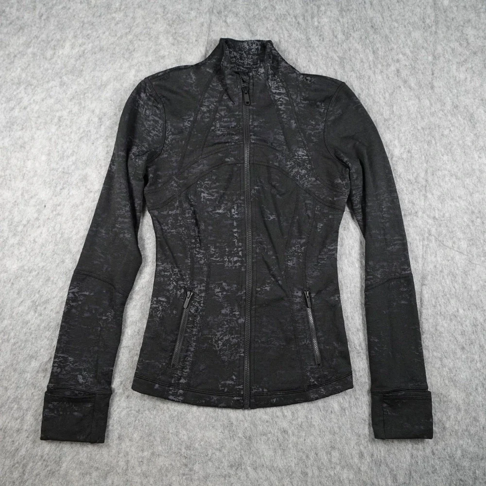 Lululemon Jacket Women 4 Black Define Luxtreme Untamed Jacquard Spray Dye